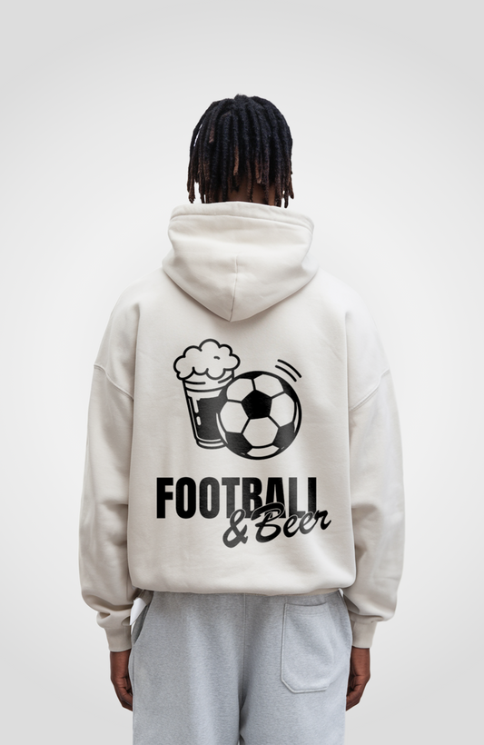 FOOTBALL AND BEER OVERSIZED HOODIE