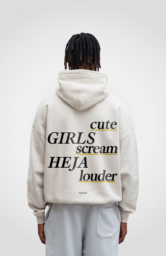 CUTE GIRLS SCREAM HEJA OVERSIZED HOODIE