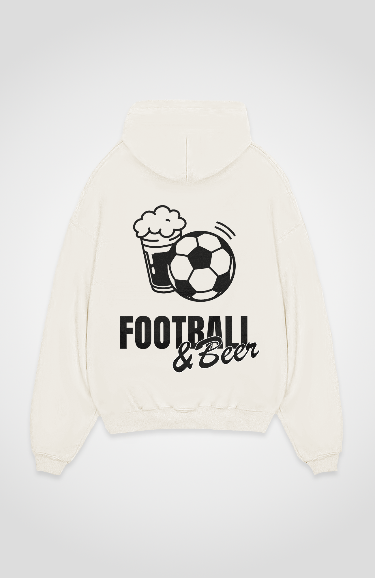 FOOTBALL AND BEER OVERSIZED HOODIE
