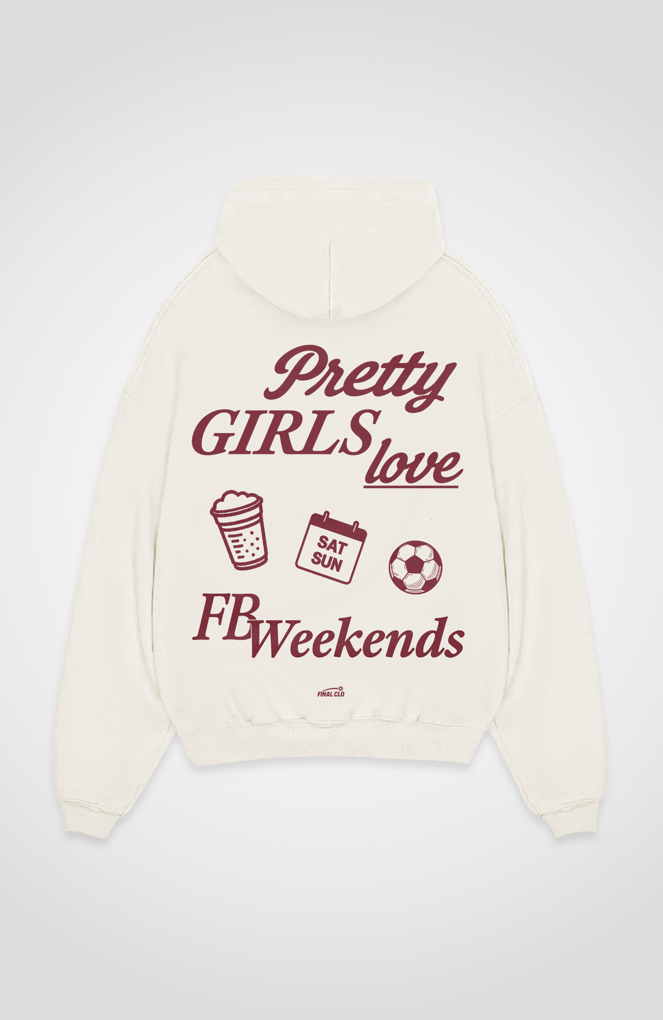 PRETTY GIRLS LOVE FOOTBALL WEEKENDS OVERSIZED HOODIE