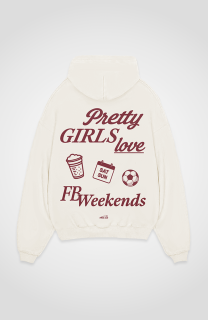 PRETTY GIRLS LOVE FOOTBALL WEEKENDS OVERSIZED HOODIE