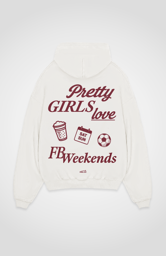 PRETTY GIRLS LOVE FOOTBALL WEEKENDS OVERSIZED HOODIE